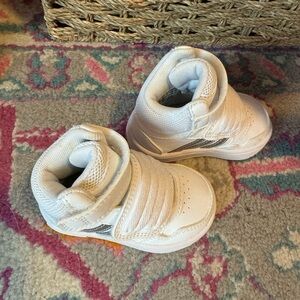 adidas Kids White and Silver Sneakers